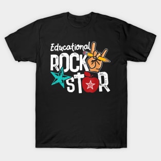 Educational Rockstar Teacher Gift Back to School Gift T-Shirt